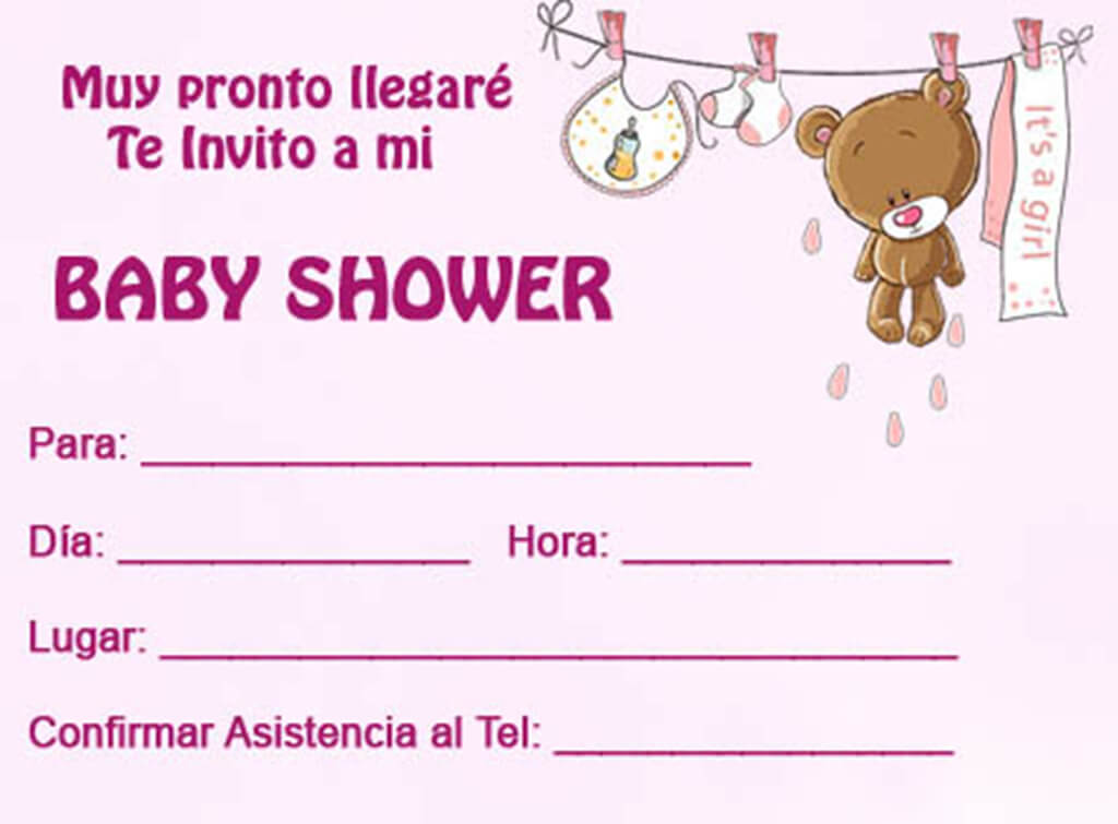 Invitaciones de Baby Shower Osito Peluche